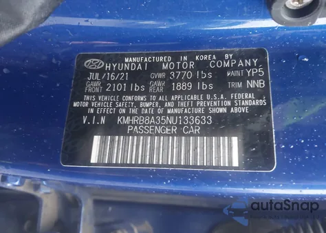 2022 Hyundai Venue Se from USA, damaged, VIN KMHRB8A35NU133633